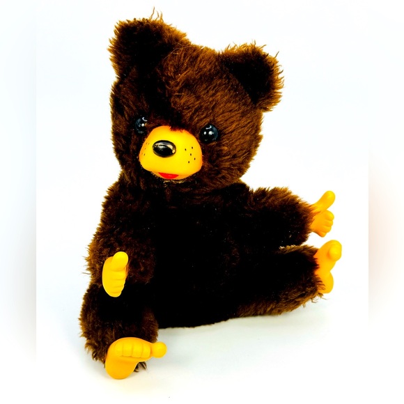 Vintage Thumb Sucker Teddy Bear Plush Koram 6” Korea - Picture 1 of 9